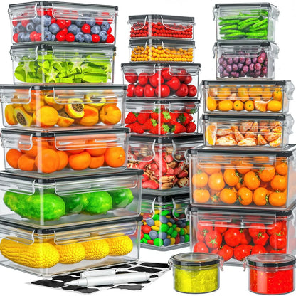 40PCS Airtight Food Storage Containers Set – BPA-Free Leakproof Stackable Kitchen Organizer with Lids