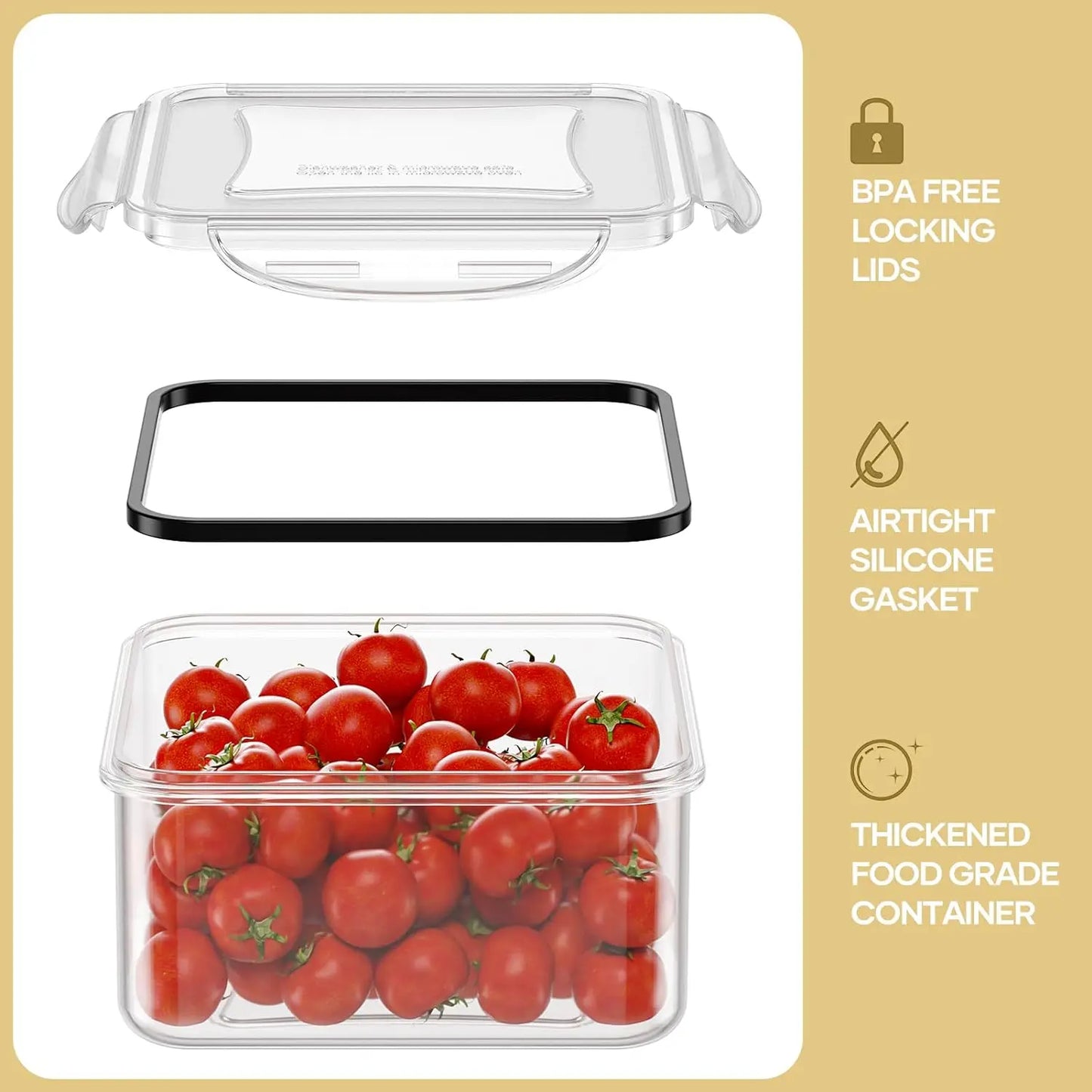 40PCS Airtight Food Storage Containers Set – BPA-Free Leakproof Stackable Kitchen Organizer with Lids